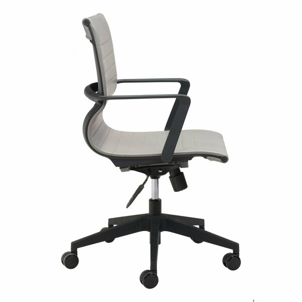 Homeroots 40.2 x 25.6 x 25.6 in. Modern Black & Gray Faux Leather Office Chair 394966